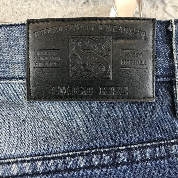 Smoke‎ Rise Original Vintage Denim Distressed Jeans Size 38/34 Cotton Blend - Picture 8 of 9